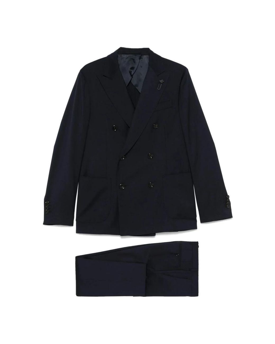 Lardini Blue Double Breasted Suits for men
