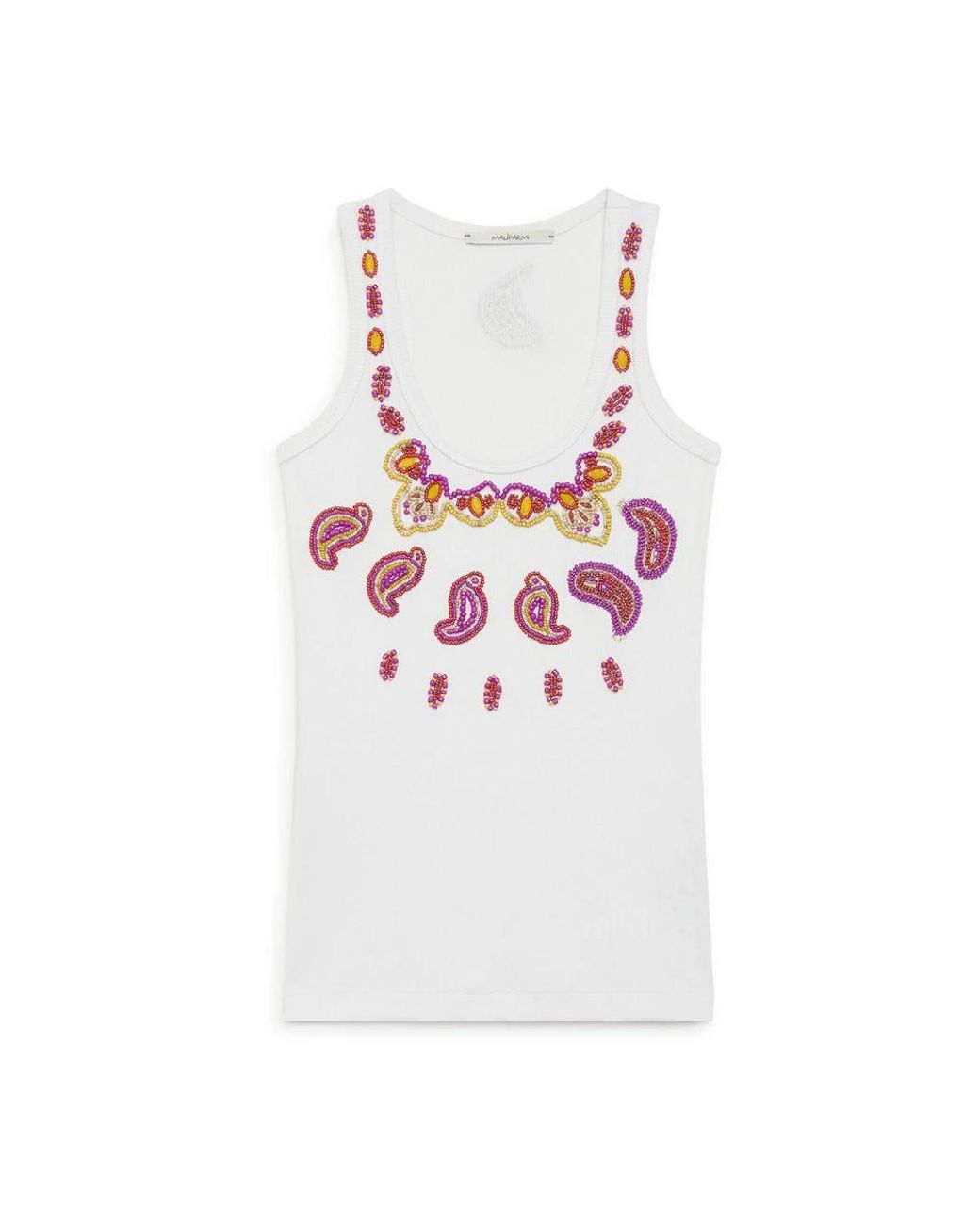 Maliparmi White Sleeveless Tops
