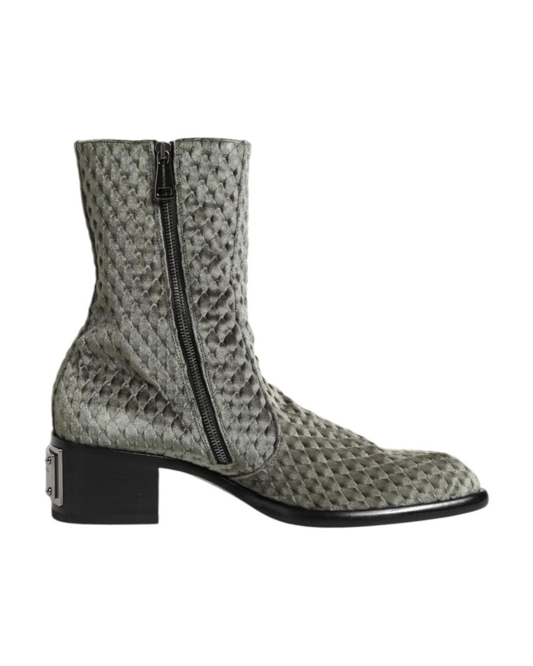 Dolce & Gabbana Gray Heeled Boots for men