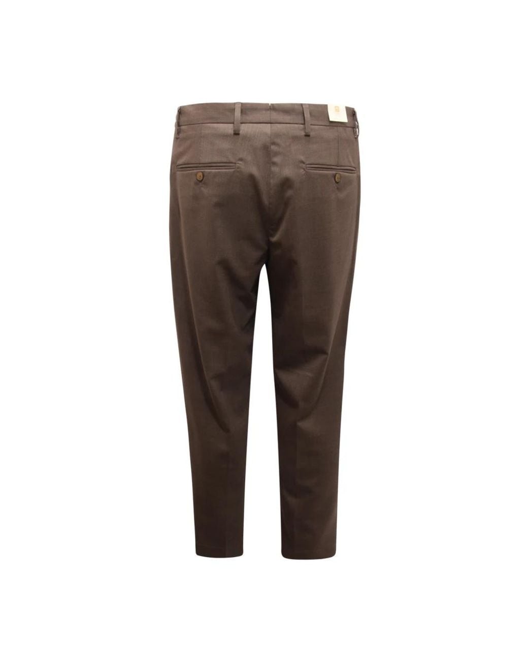 BRIGLIA Brown Slim-Fit Trousers for men