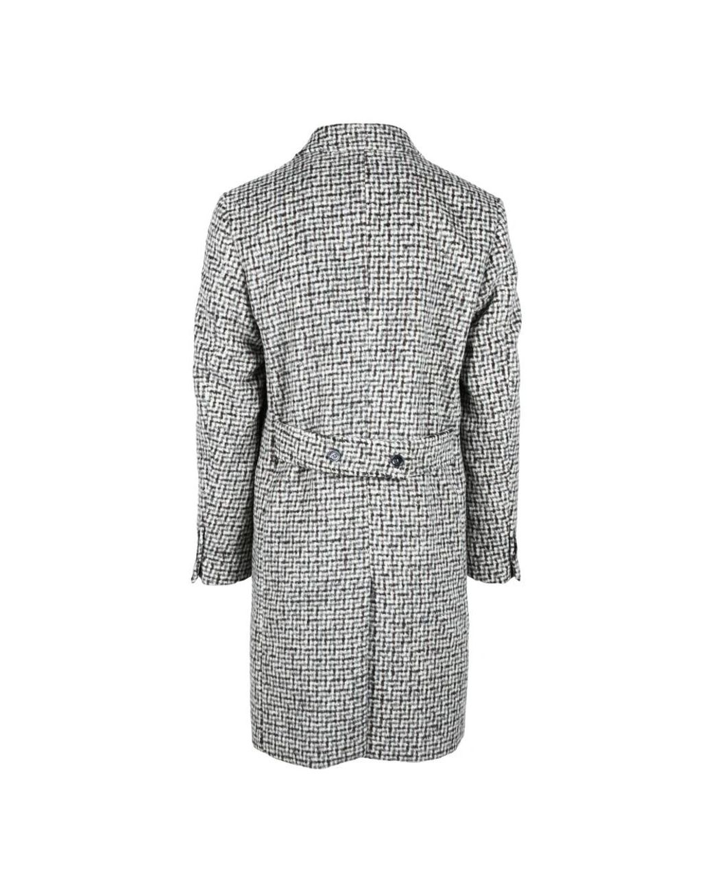 Daniele Alessandrini Gray Double-Breasted Coats for men