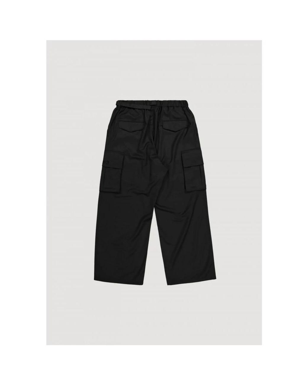 Y-3 Black Straight Trousers for men