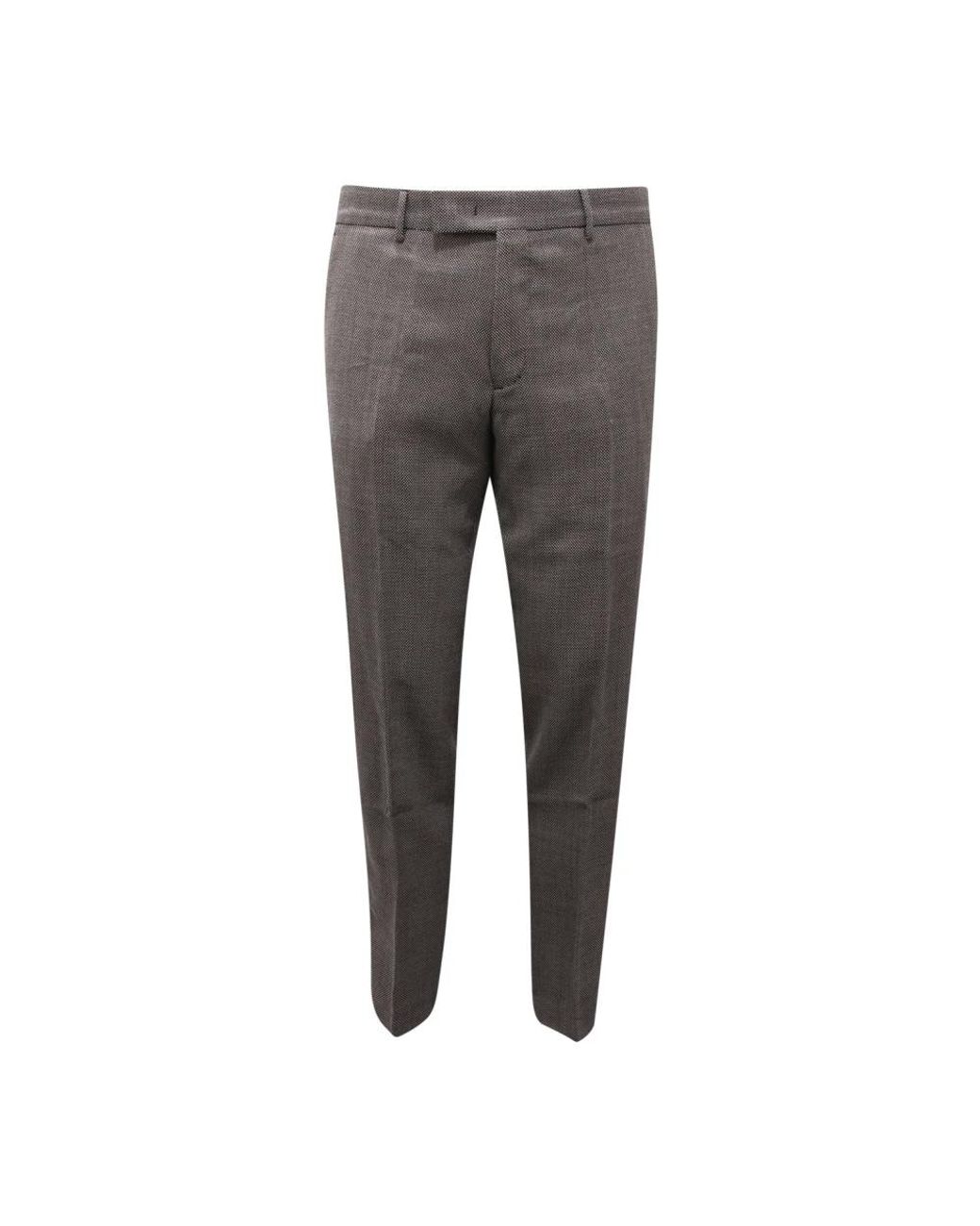 PT01 Broeken ,Grijs ,Wol Wollen Broek Met Micro Patroon in het Gray voor heren