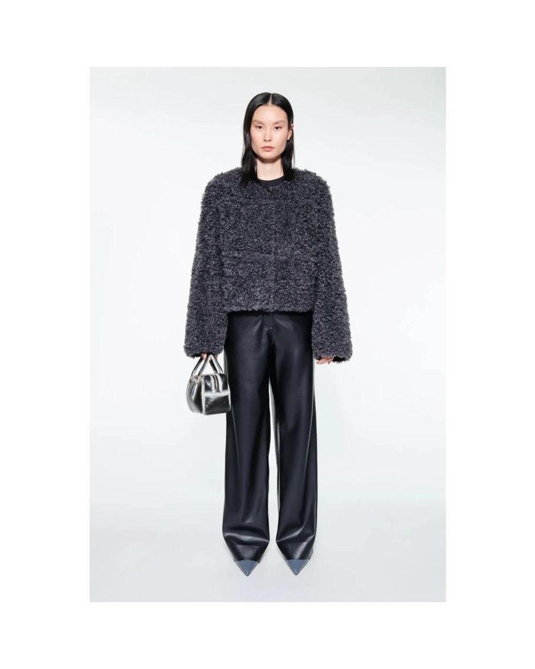 Stand Studio Blue Faux Fur & Shearling Jackets