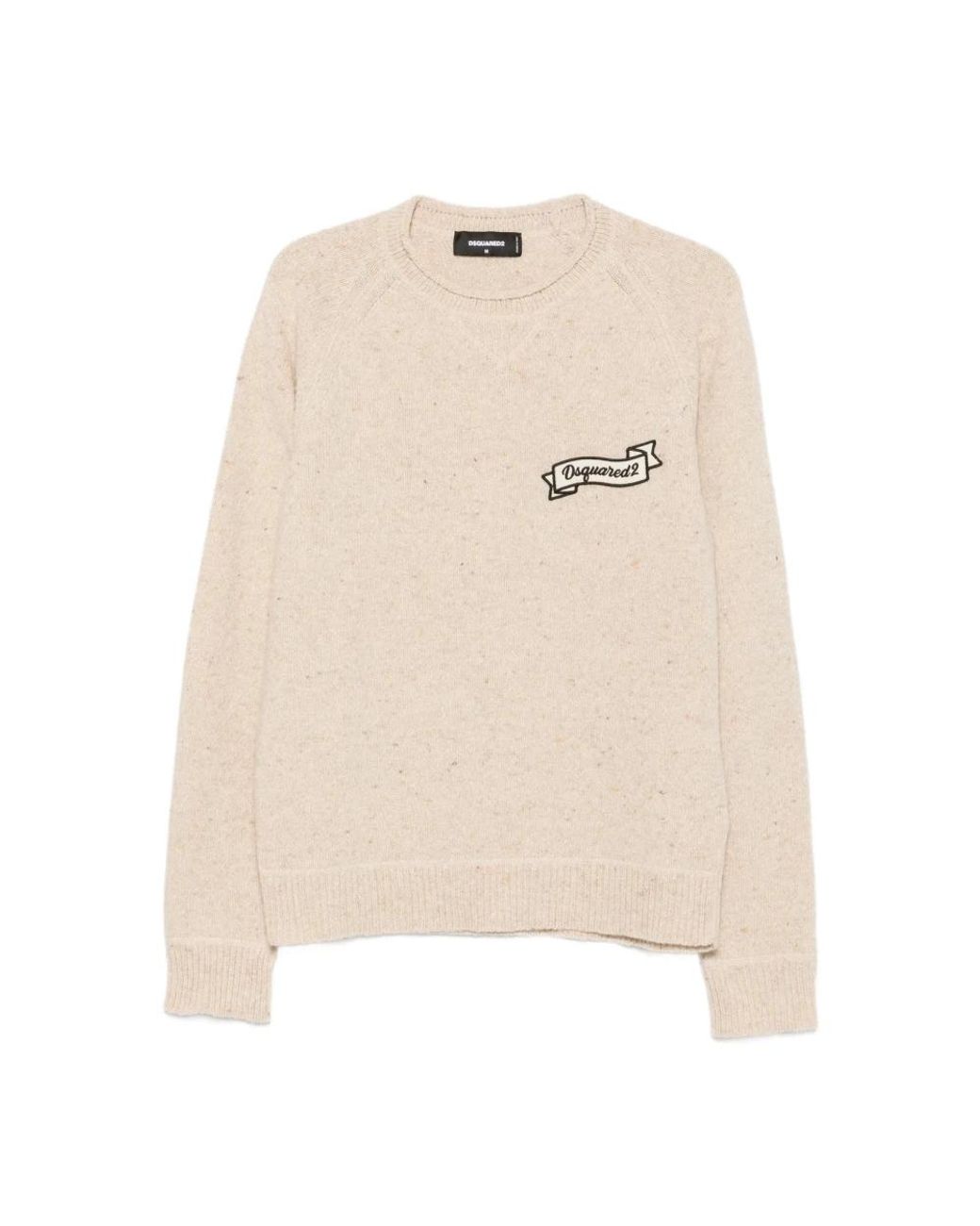 DSquared² Truien & Vesten ,Wol Basic Gebreide Trui in het Natural voor heren