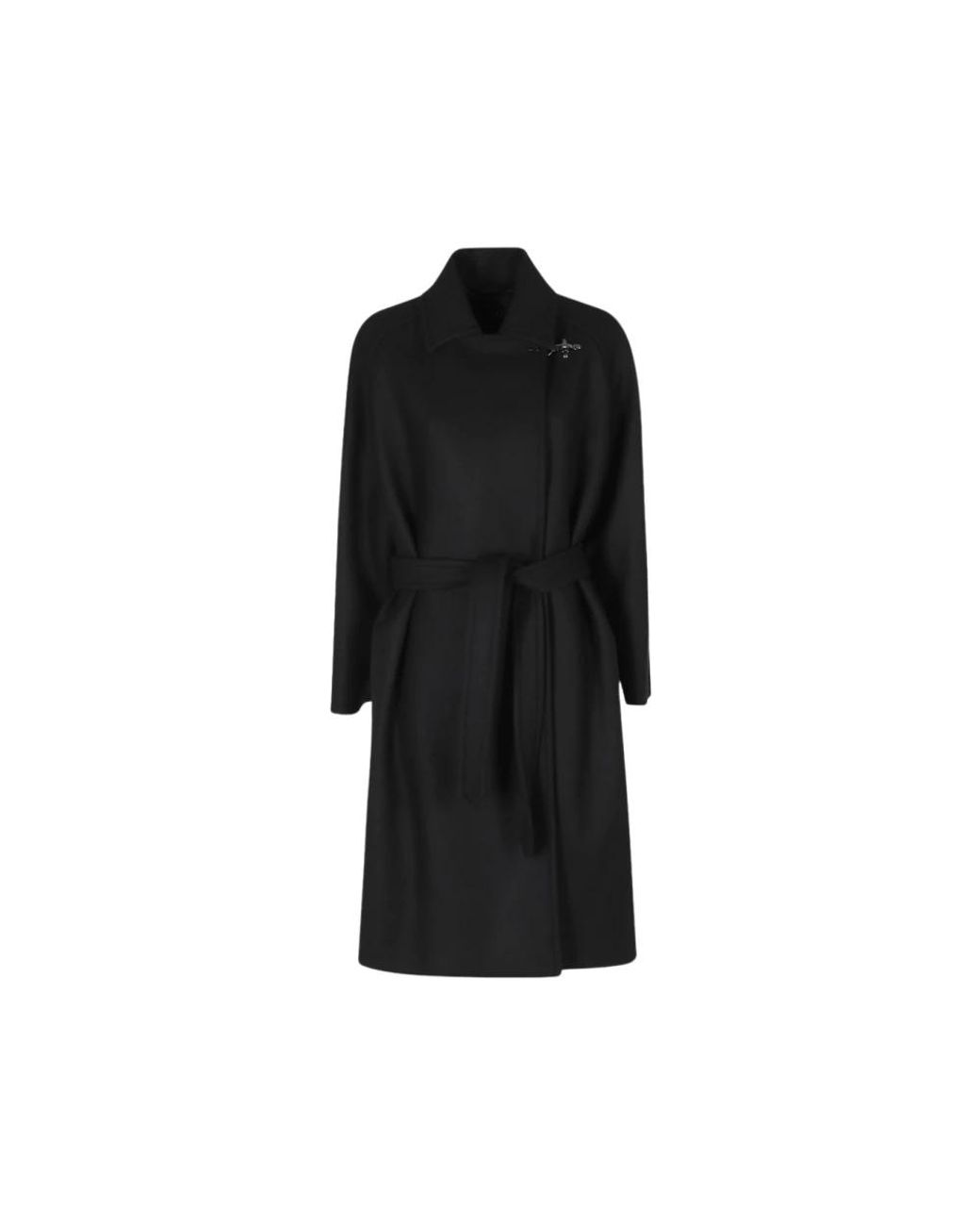 Fay Black Belted Coats