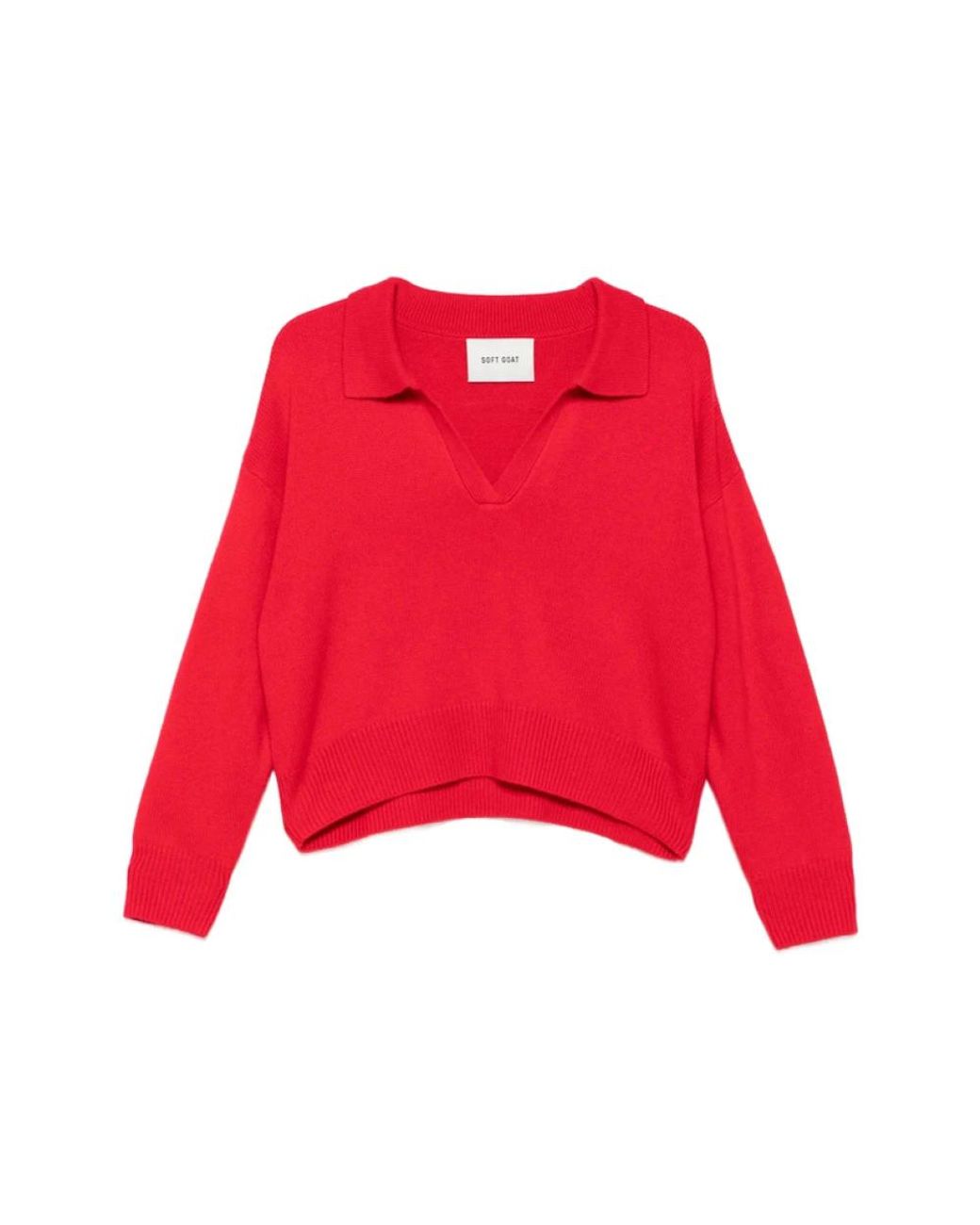 Soft Goat Red Cashmere Knitwear