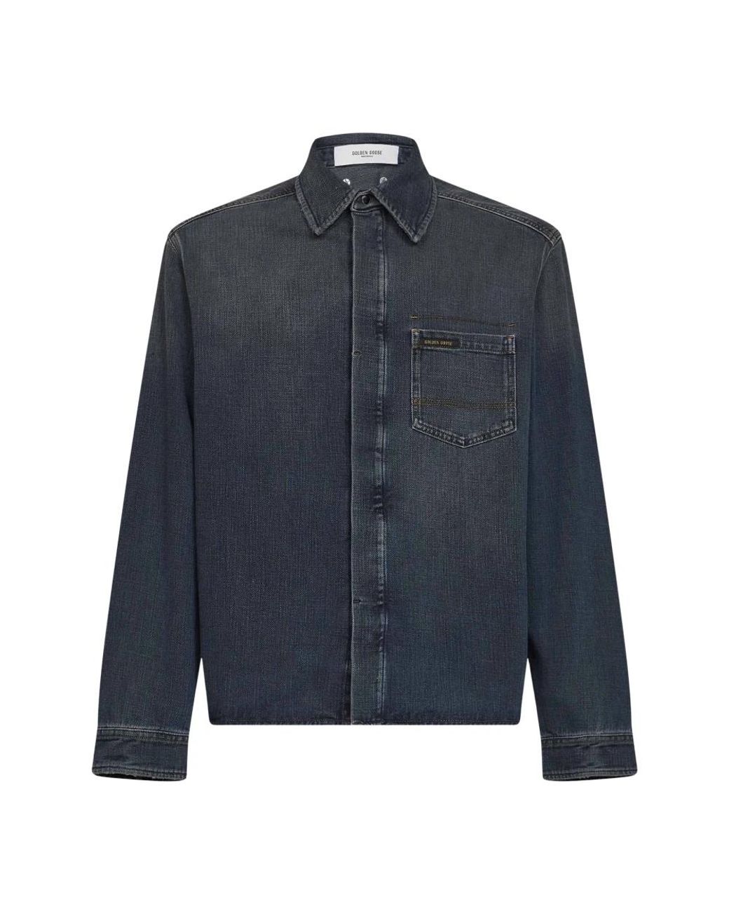 Golden Goose Deluxe Brand Blue Denim Shirts for men