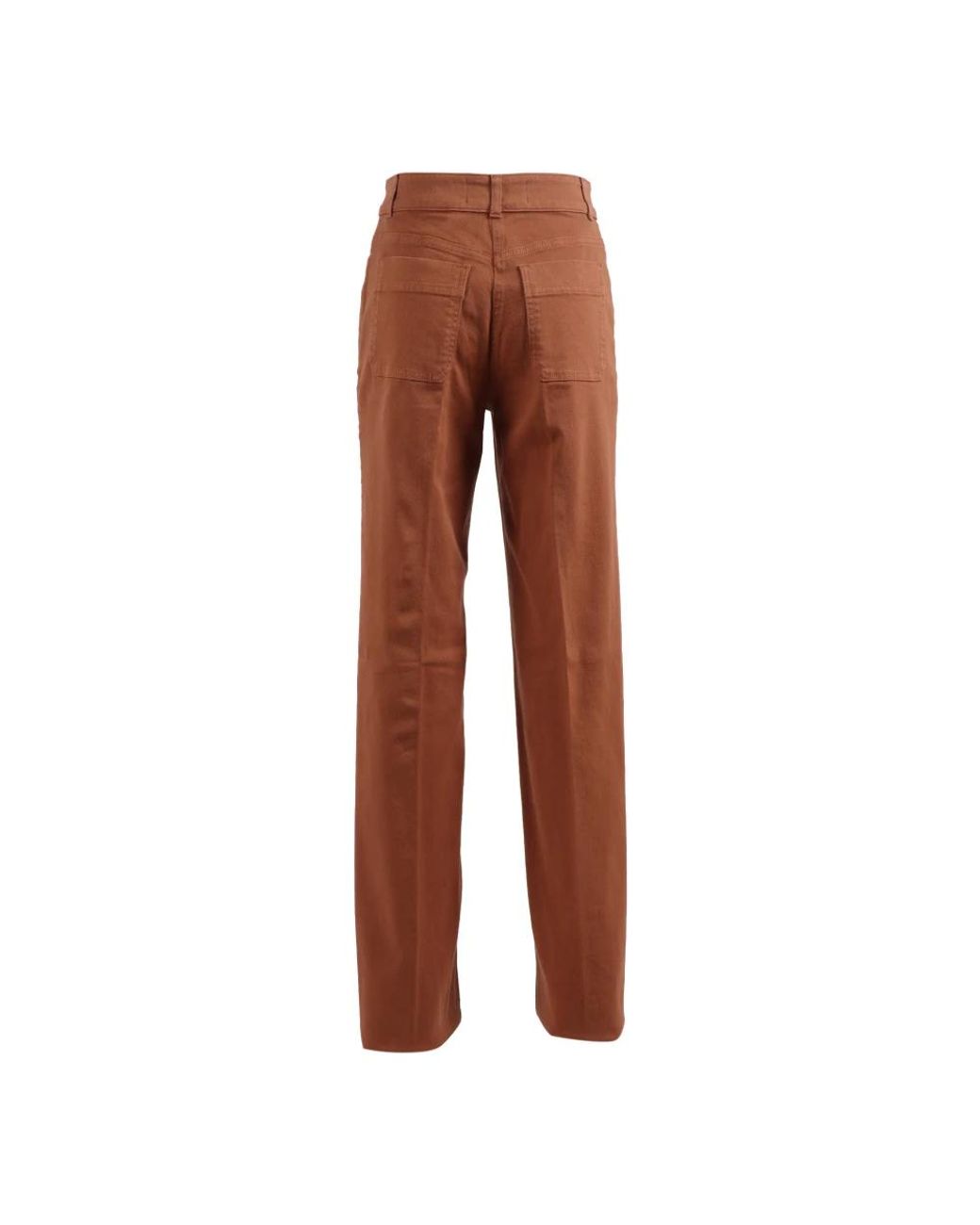 Elisabetta Franchi Brown Straight Trousers