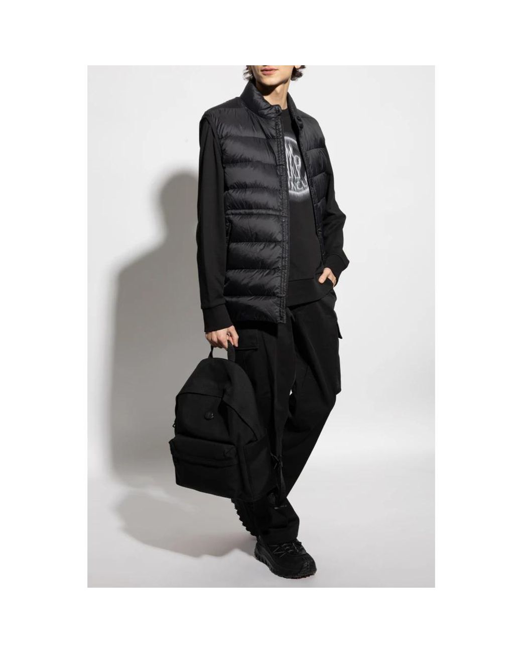 Moncler Black Vests for men