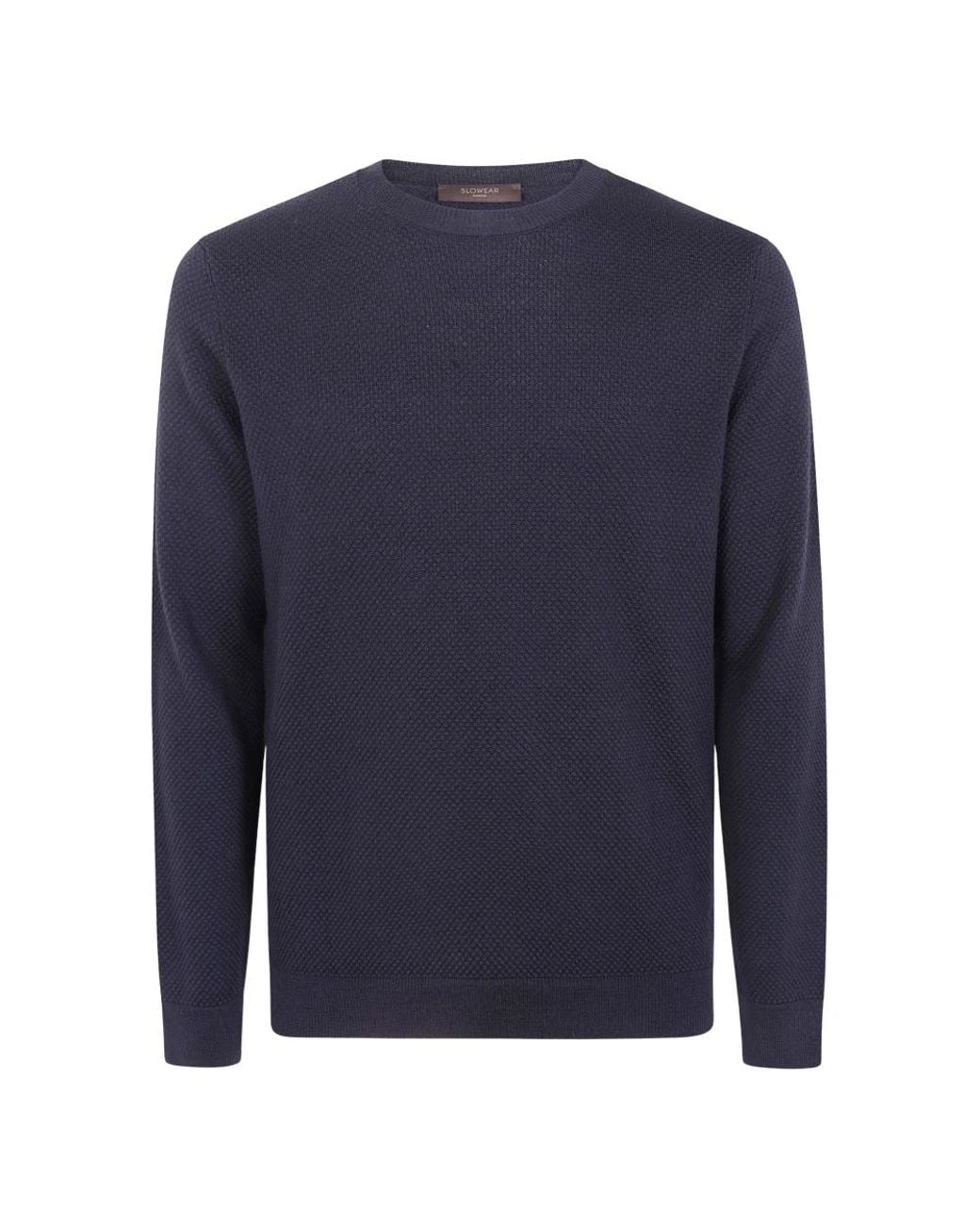 Zanone Blue Round-Neck Knitwear for men