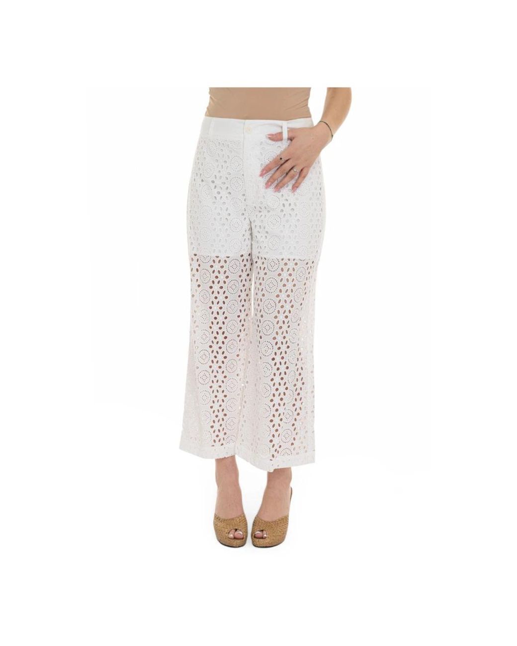 Liu Jo White Wide Trousers