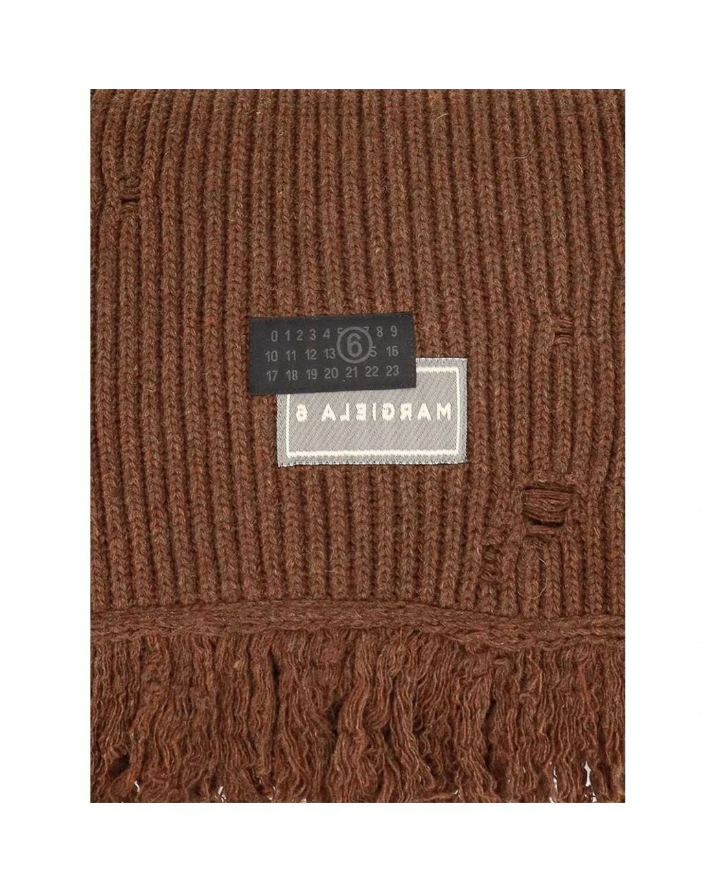 MM6 by Maison Margiela Brown Winter Scarves for men