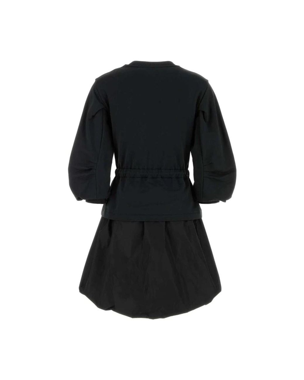 Moncler Black Cotton Sweatshirt Mini Dress
