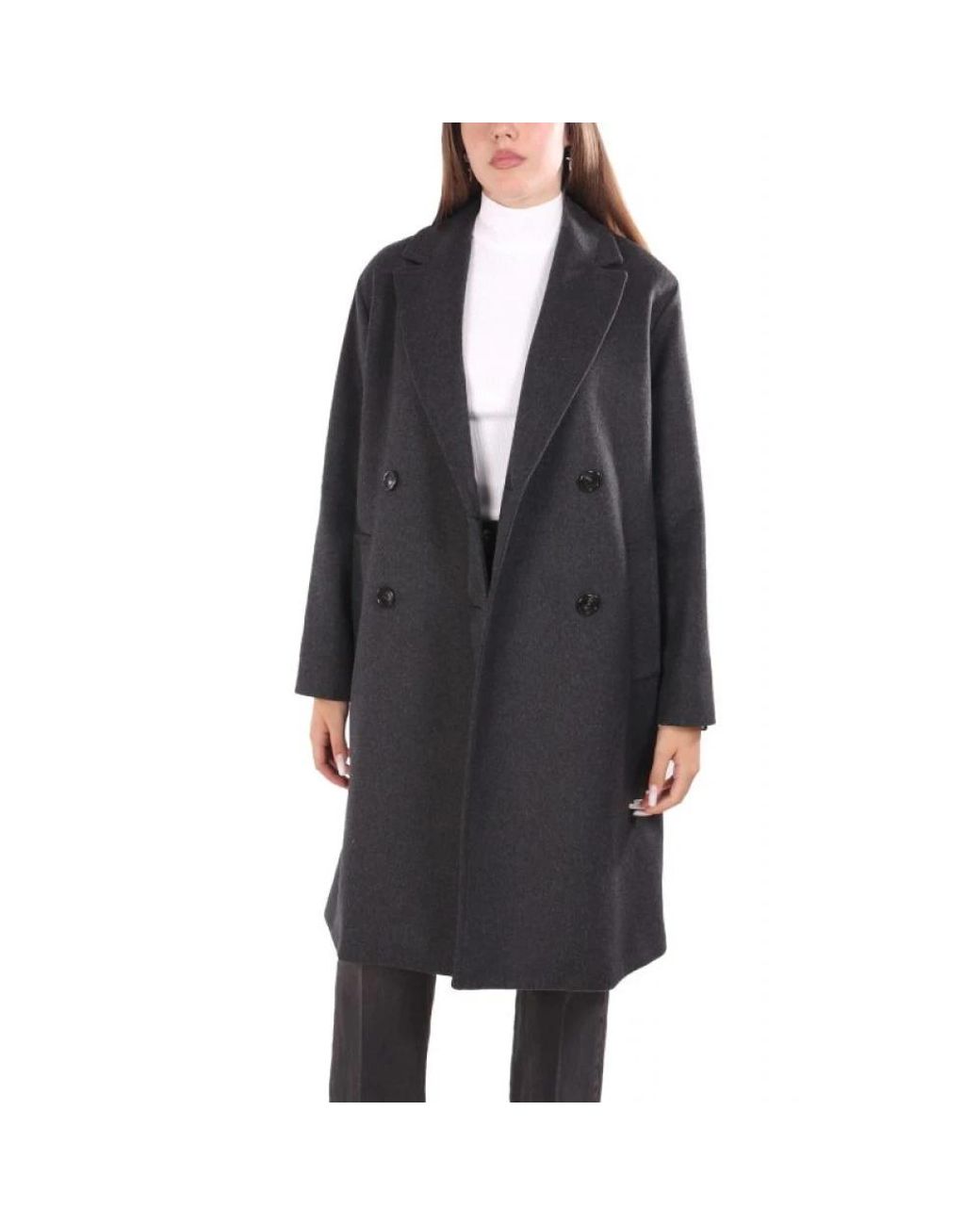 Marella Black Double-Breasted Coats