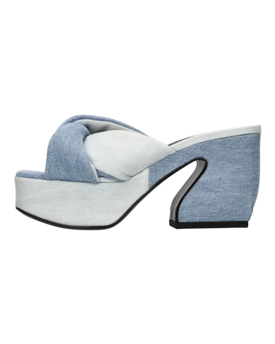 Sergio Rossi Blue Heeled Mules