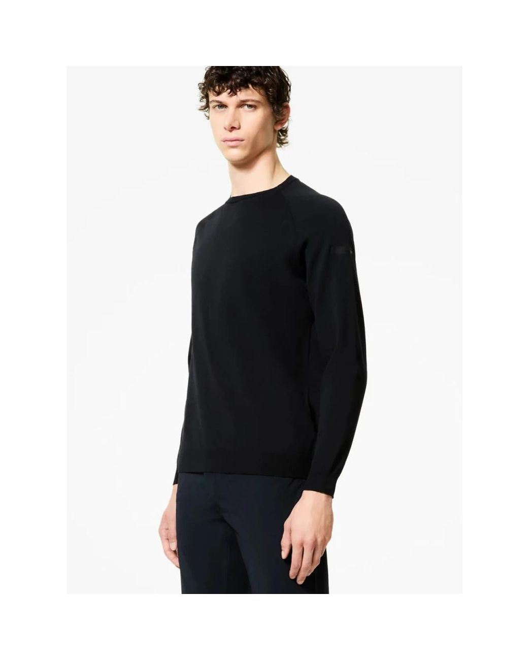 Rrd Regular Fit Technischer Baumwollpullover in Black für Herren