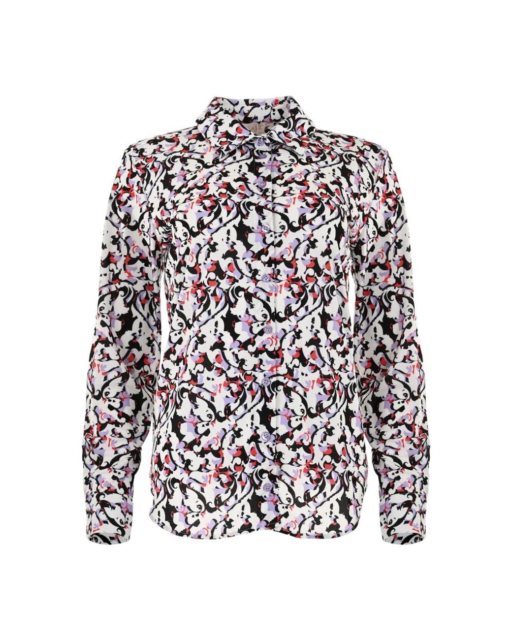 Maicazz Kleurrijke Mozaïekblouse in het White