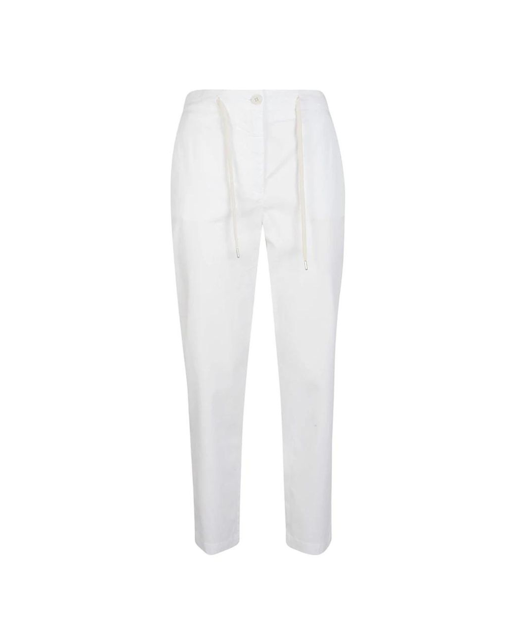 Eleventy White Slim-Fit Trousers