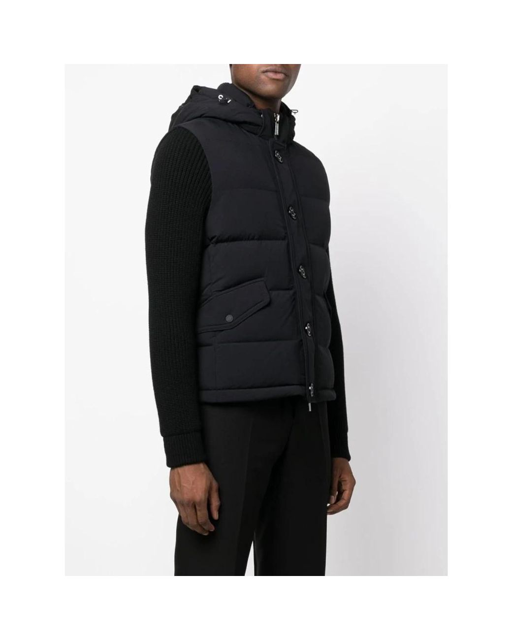 Moorer Jassen ,Zwart ,Hybride Donzen Bomberjack Met Afneembare Mouwen in het Black voor heren