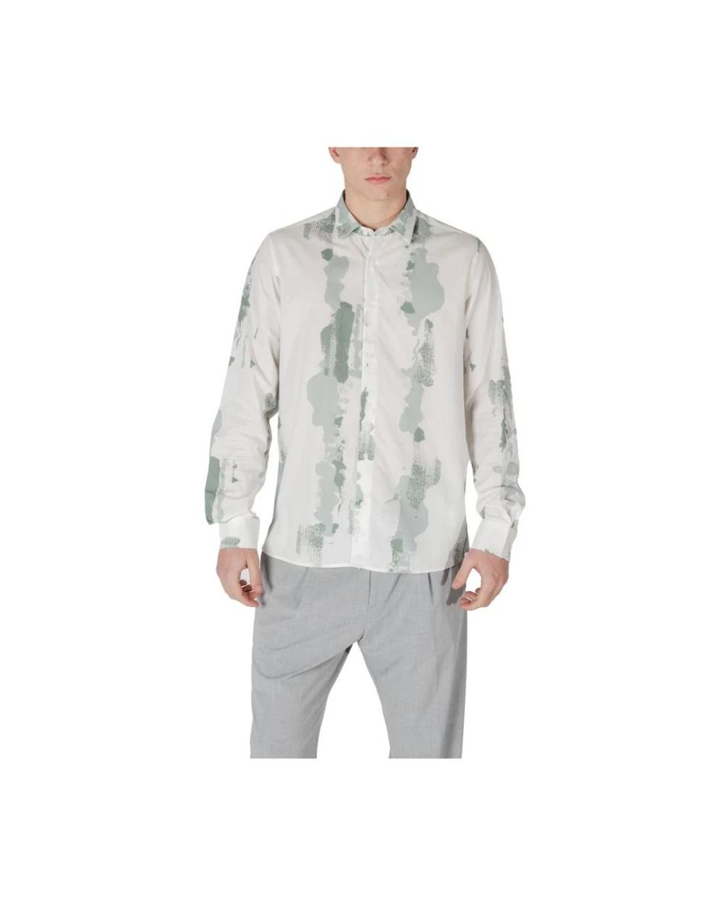 Antony Morato Overhemden ,Grijs ,Katoen Barcelona Regular Straight Fit Shirt in het Gray voor heren