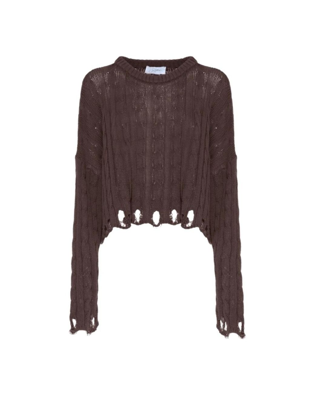 Soallure Brown Round-Neck Knitwear