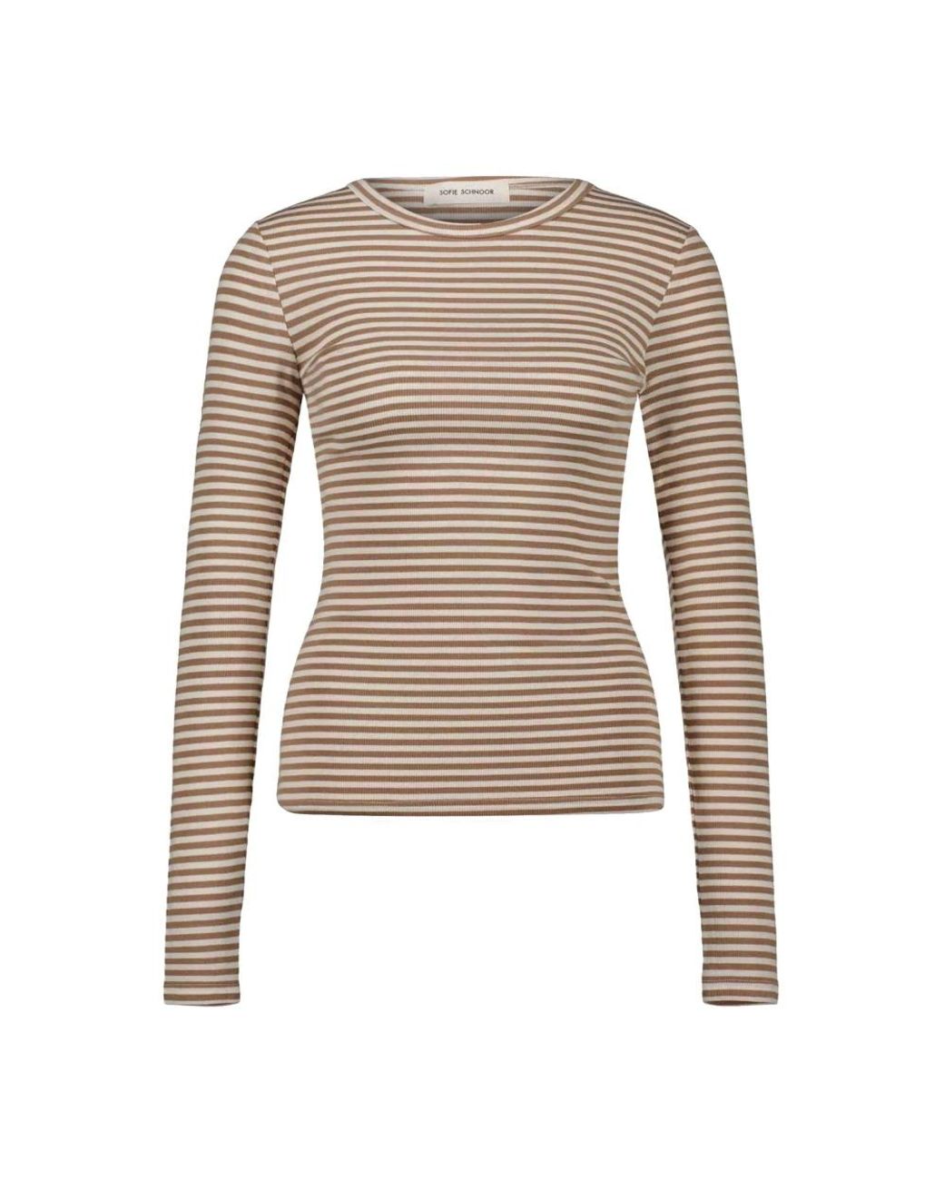 Sofie Schnoor Tops Gestreept Langarm T-Shirt in het Brown