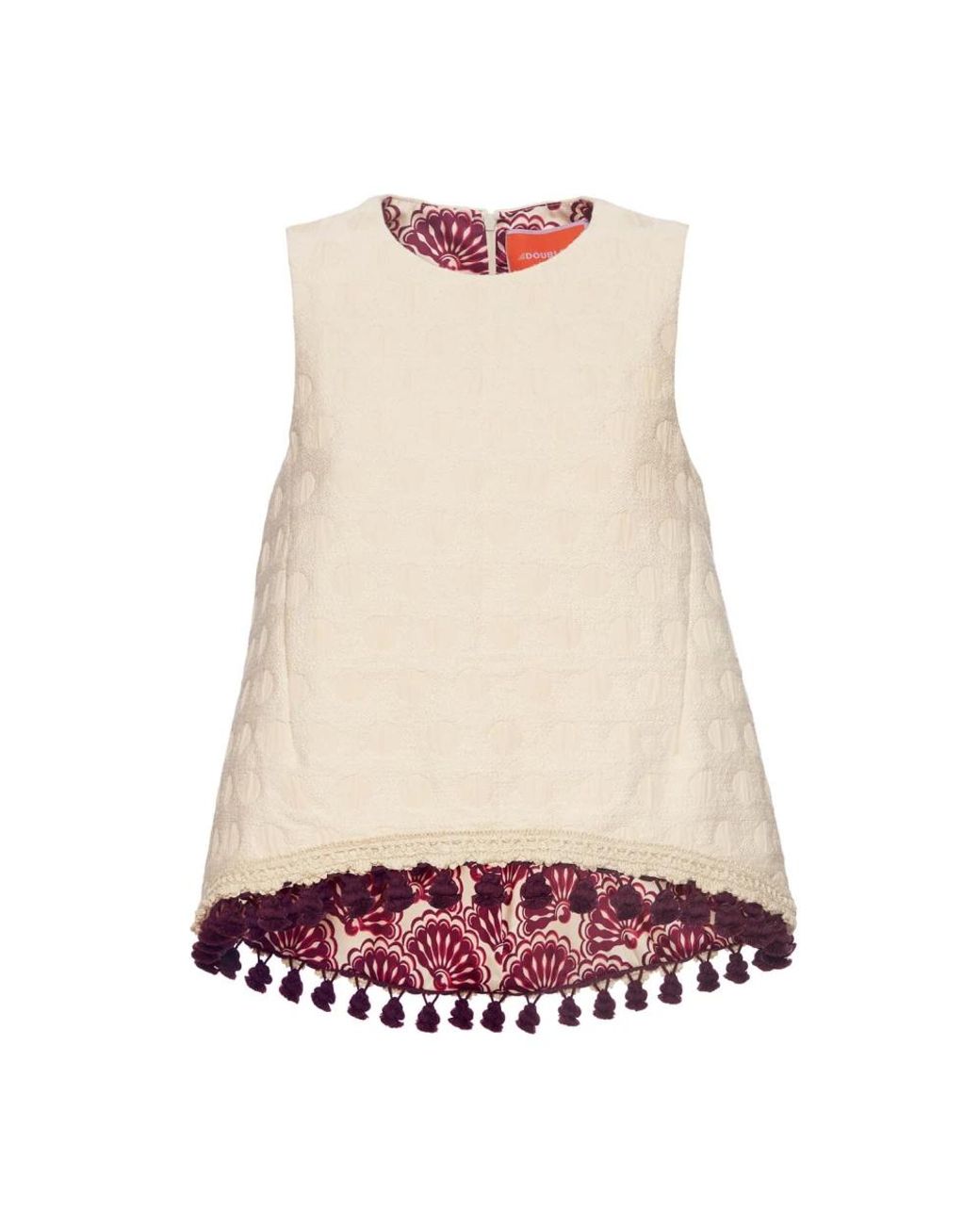 LaDoubleJ Blouse Met Jacquard in het Natural