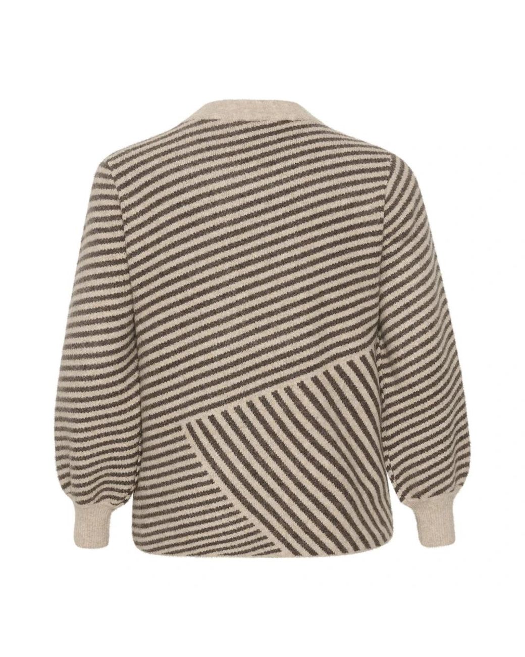 Kaffe Brown Weicher Strickpullover Mit Puffärmeln