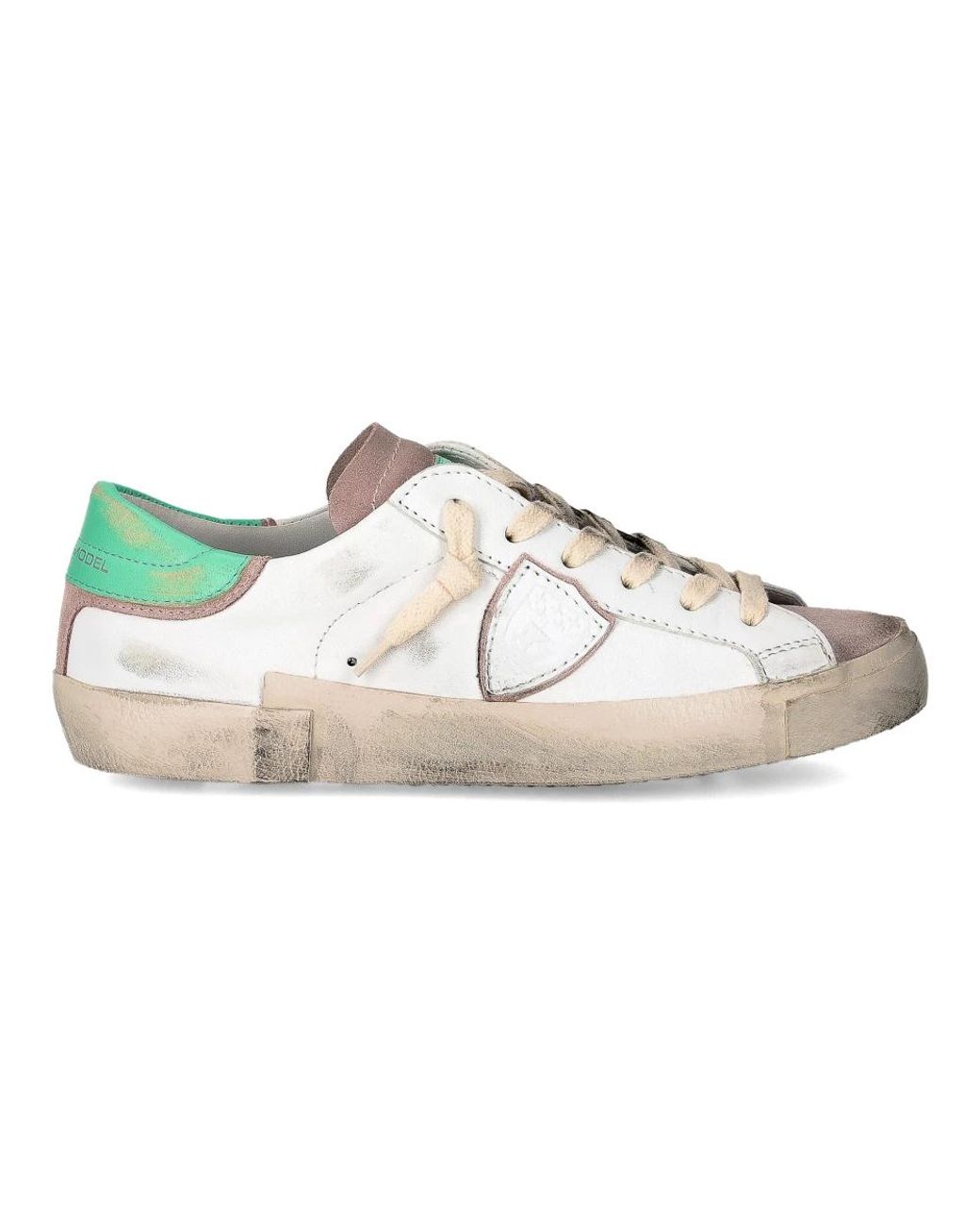 Philippe Model Schoenen ,Wit ,Leer Sneakers Prsx Tennis in het White