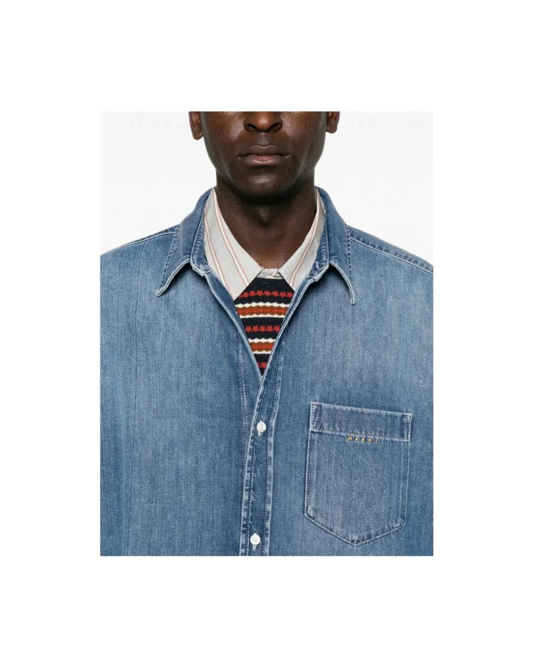Denim Shirts Marni de hombre de color Blue