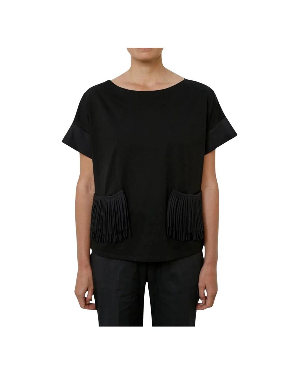 MEIMEIJ Tops ,Zwart ,Katoen Zwarte T-Shirt 100% Katoen in het Black