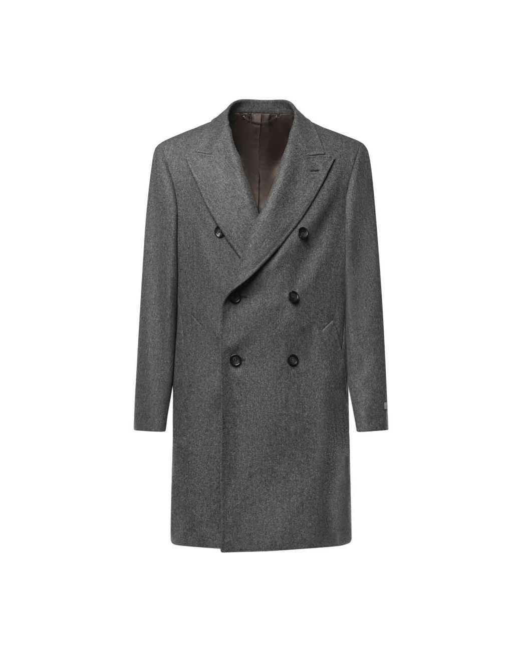 Canali Gray Double-Breasted Coats for men