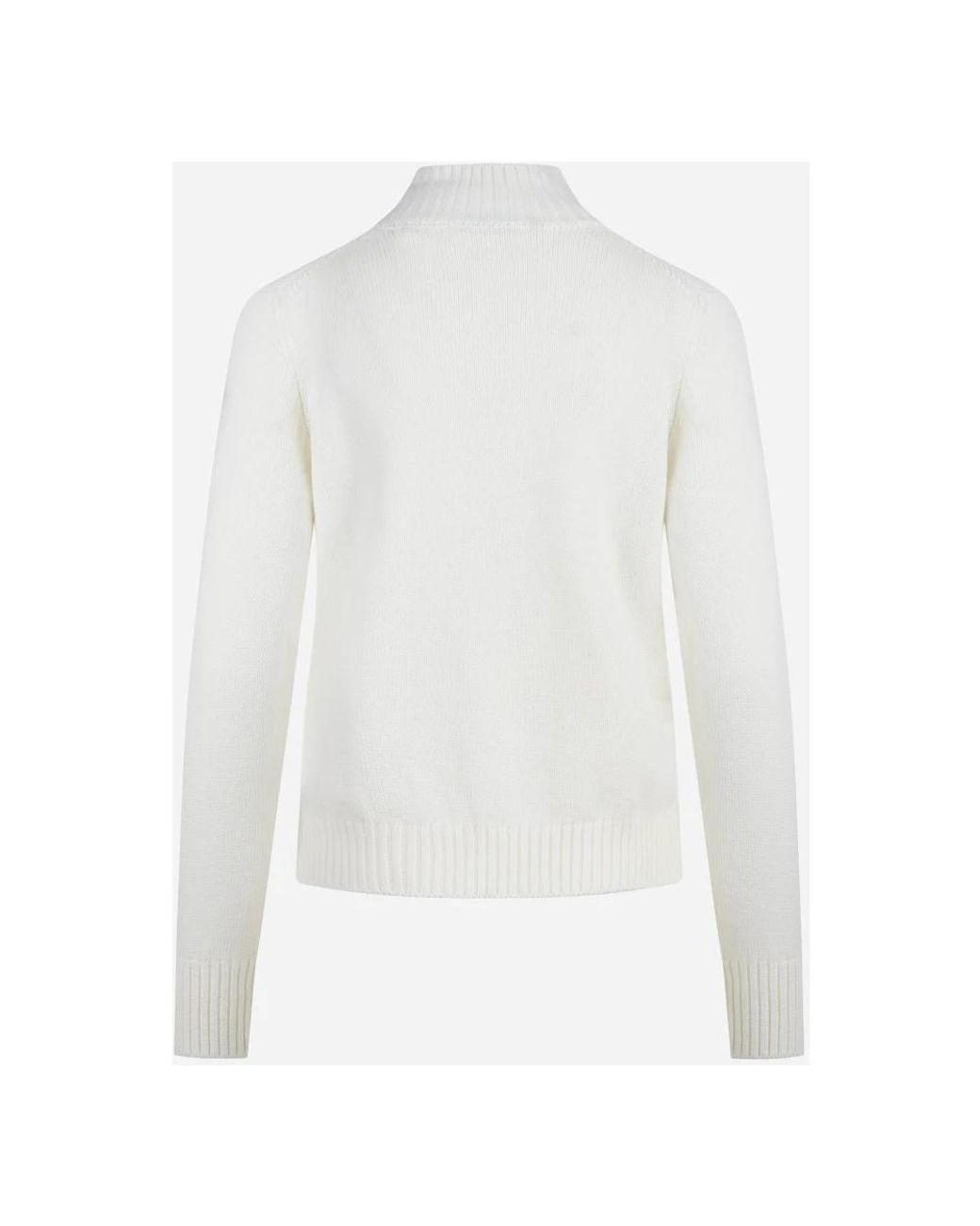 Gran Sasso White Basic-Rollkragenpullover Mit Schlitz