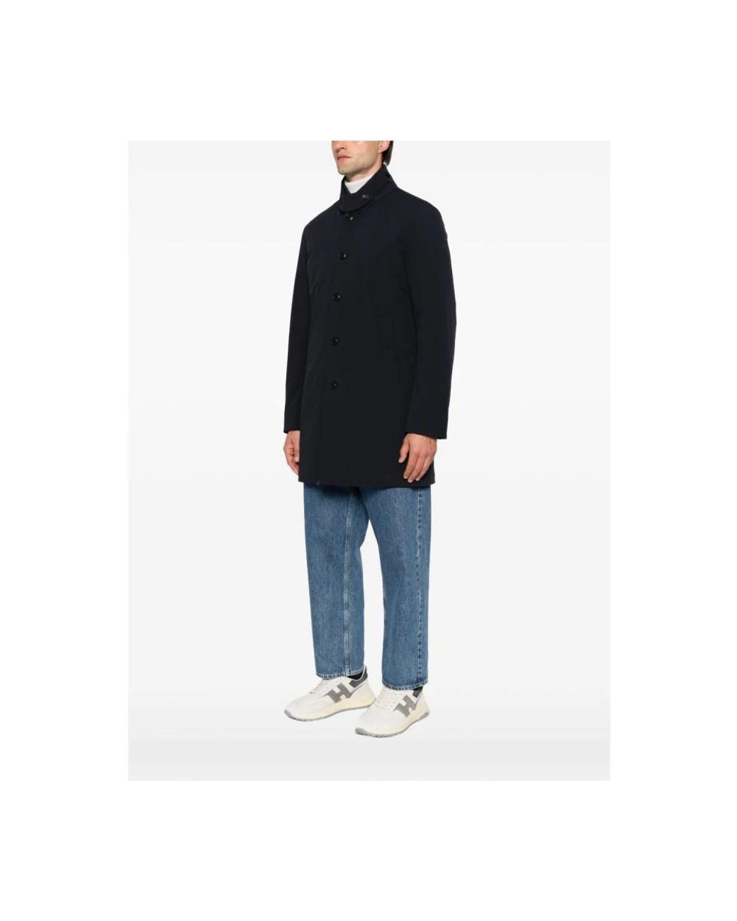 DUNO Blue Single-Breasted Coats for men