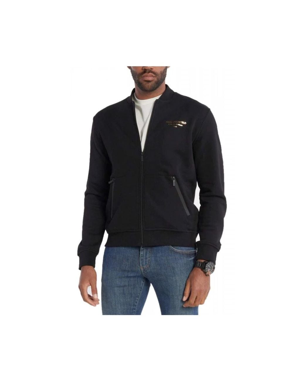 Karl Lagerfeld Black Zip-Throughs for men