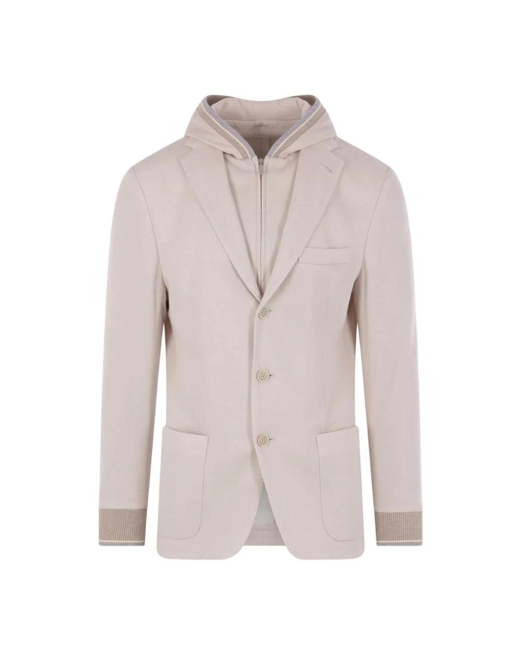 Eleventy Jassen ,Katoen Hooded Buttoned Jacket in het Gray voor heren