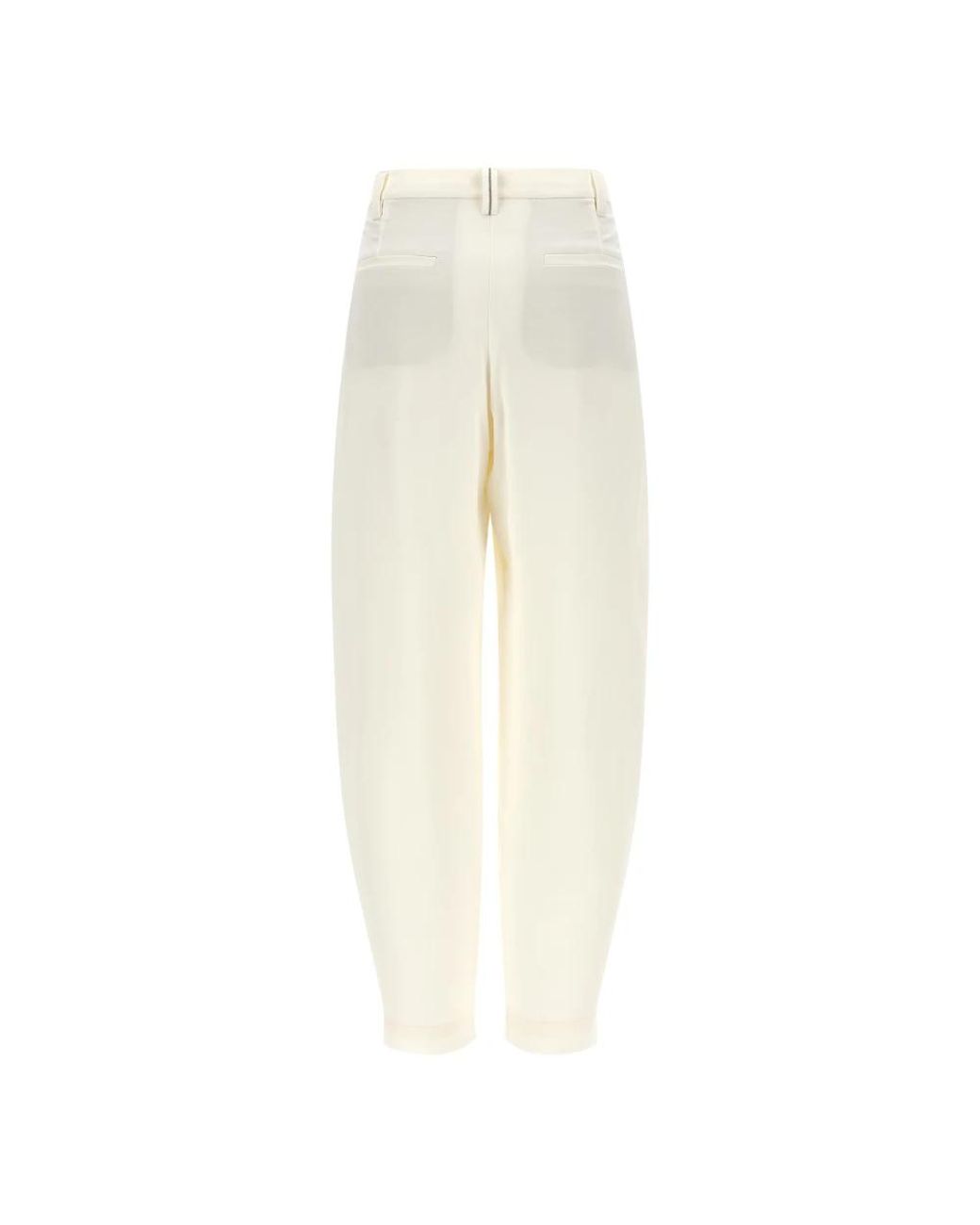 Brunello Cucinelli White Tapered Trousers