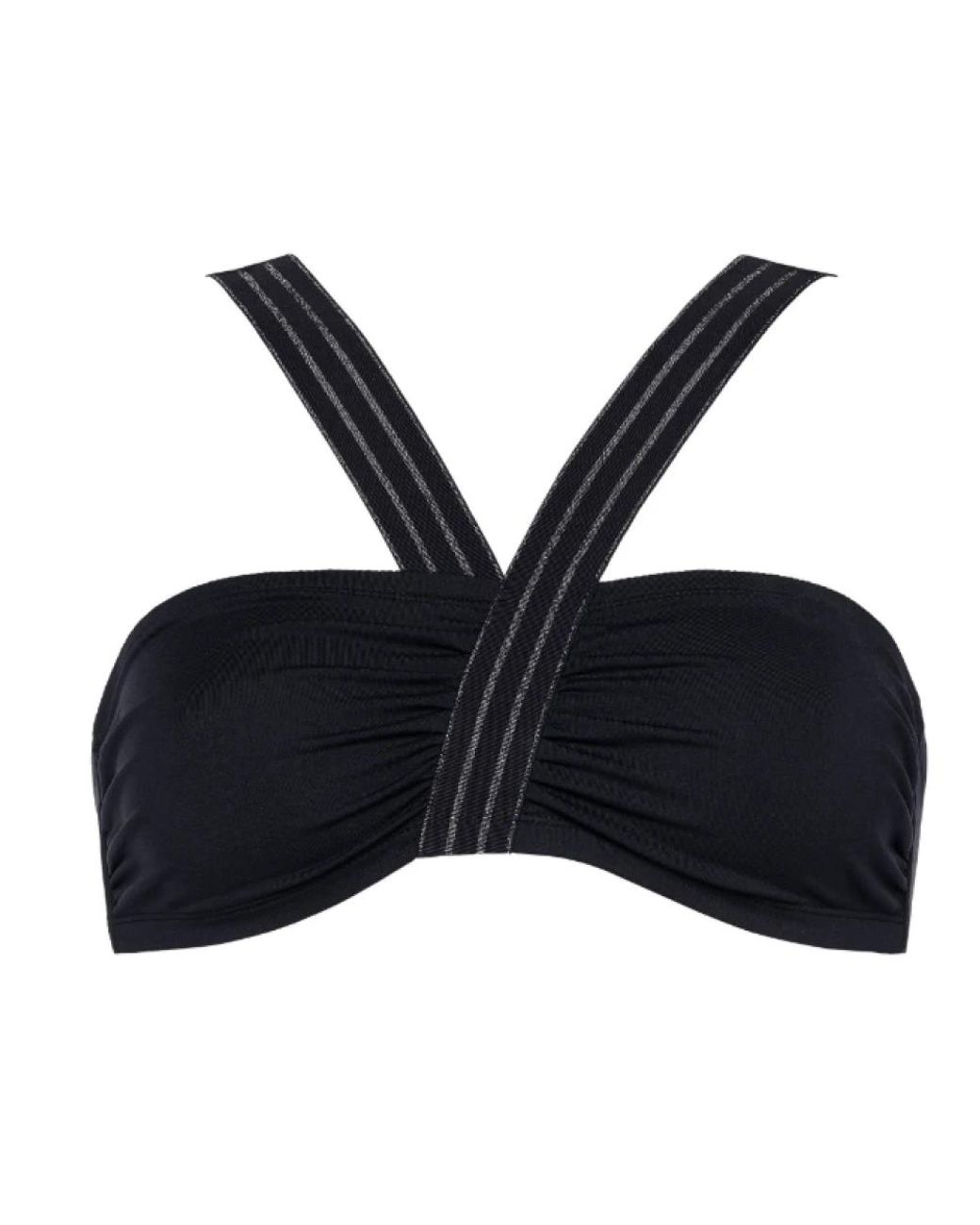 Eres Gestreepte Cross-Strap Bikini Top in het Black