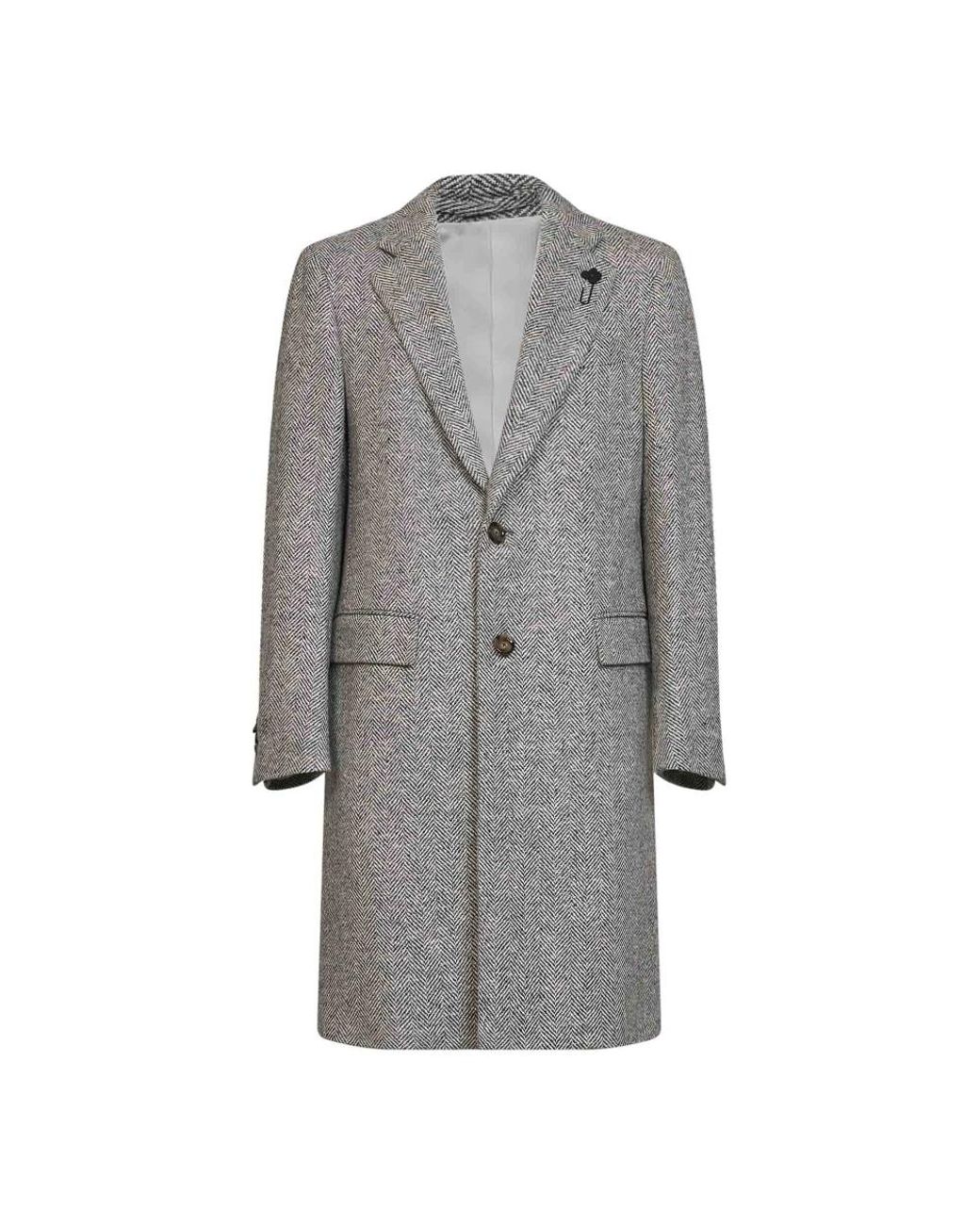 Lardini Gray Single-Breasted Coats for men