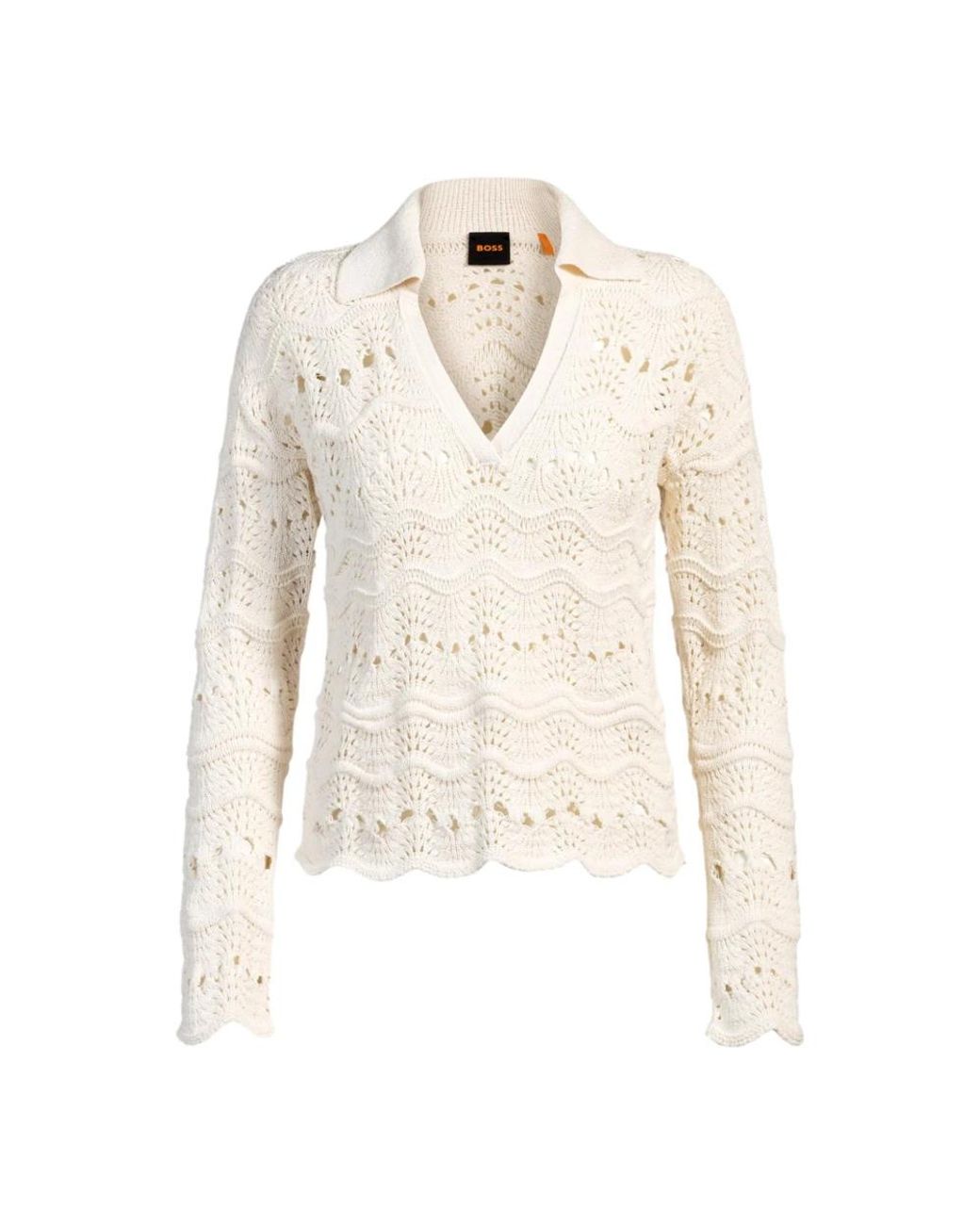 Boss Natural V-Neck Knitwear