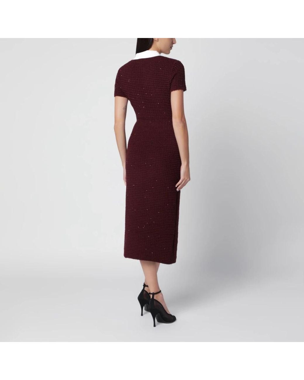 Knitted Dresses Self-Portrait de color Red