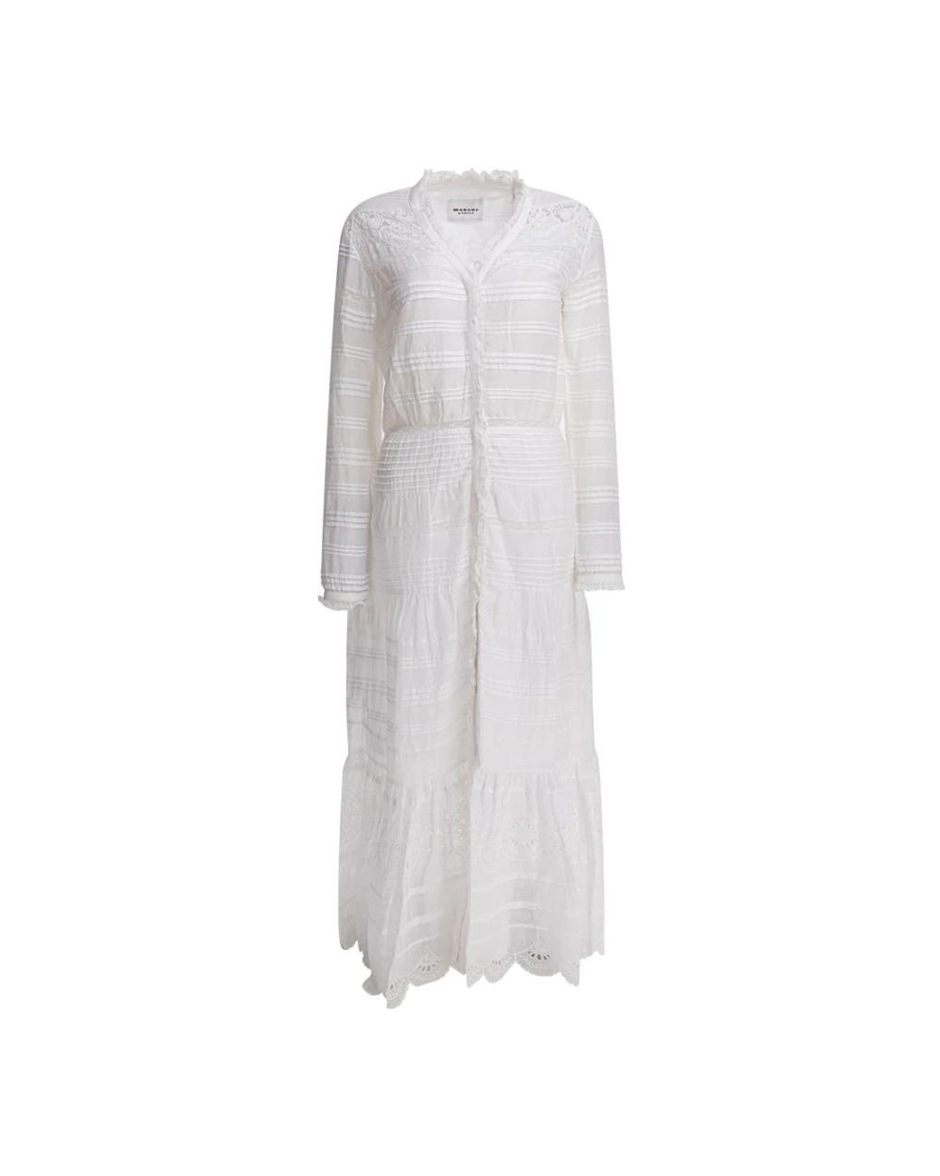 Isabel Marant Kleedjes ,Wit ,Katoen Maxi Jurk in het White