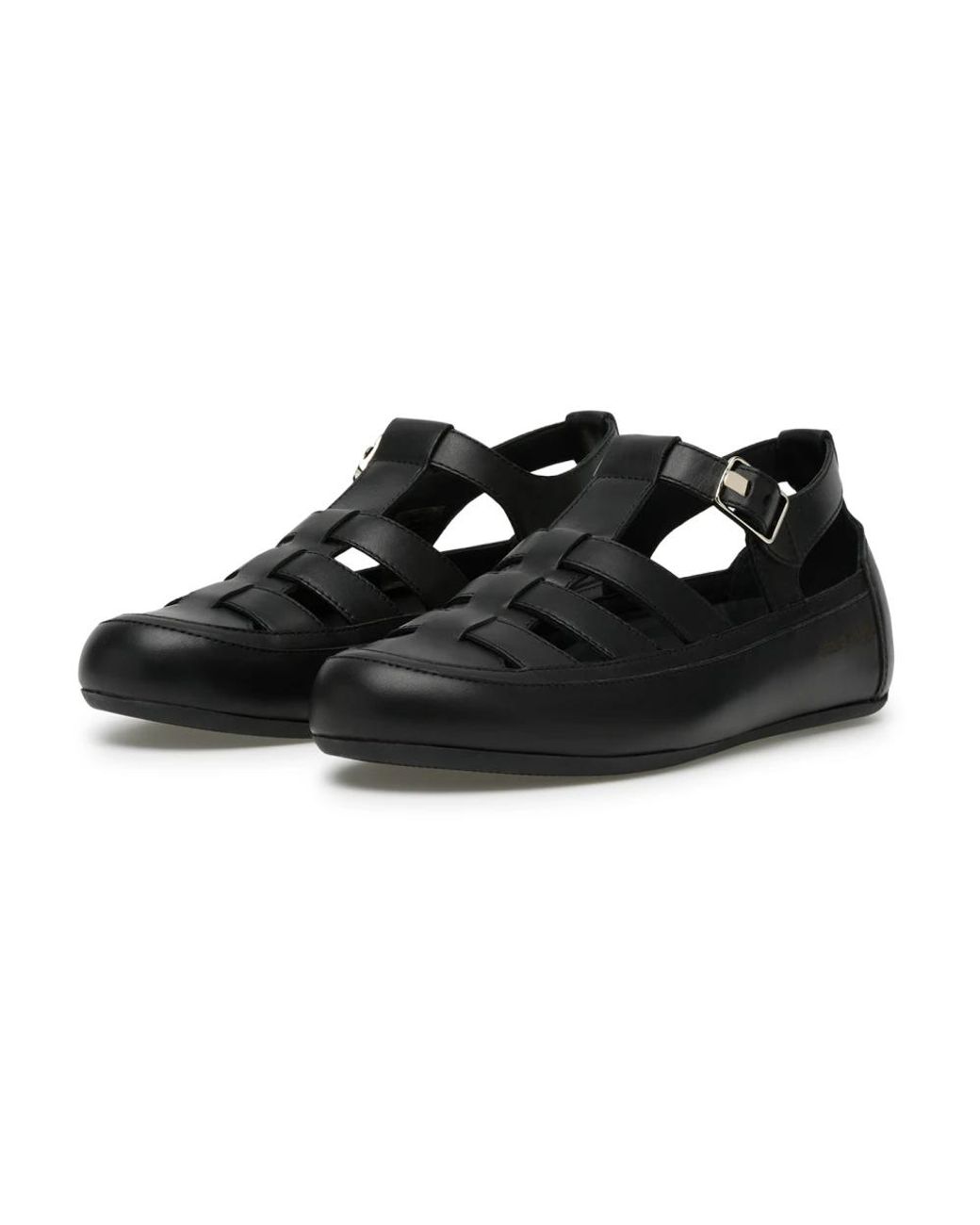 Candice Cooper Black Flat Sandals
