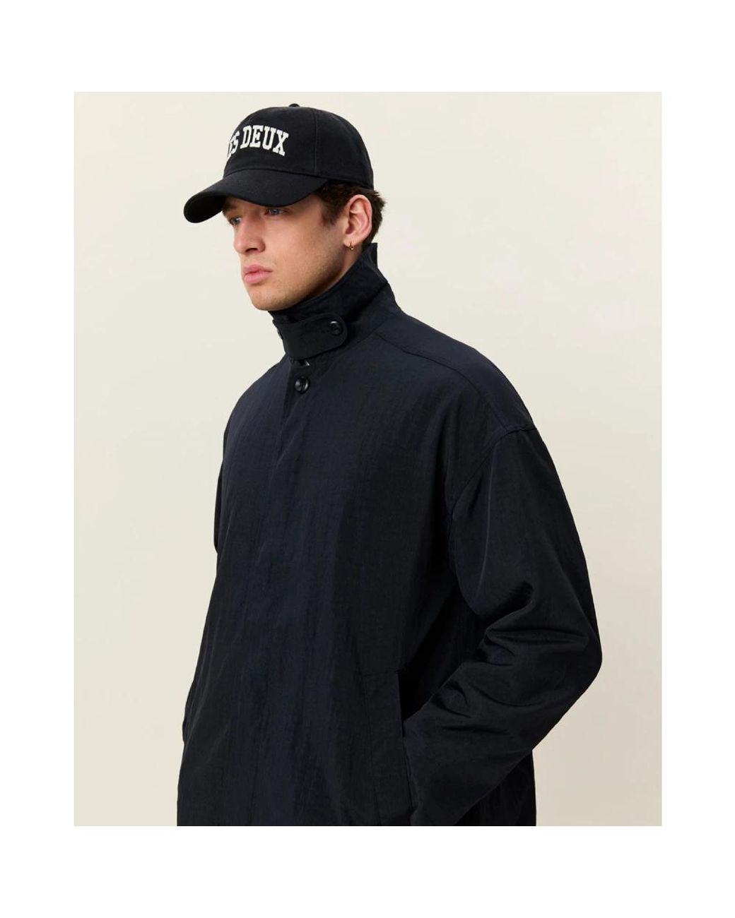 Les Deux Black Single-Breasted Coats for men