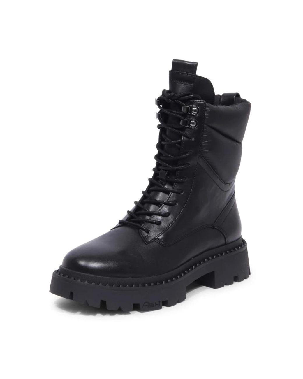 Ash Black Lace-Up Boots