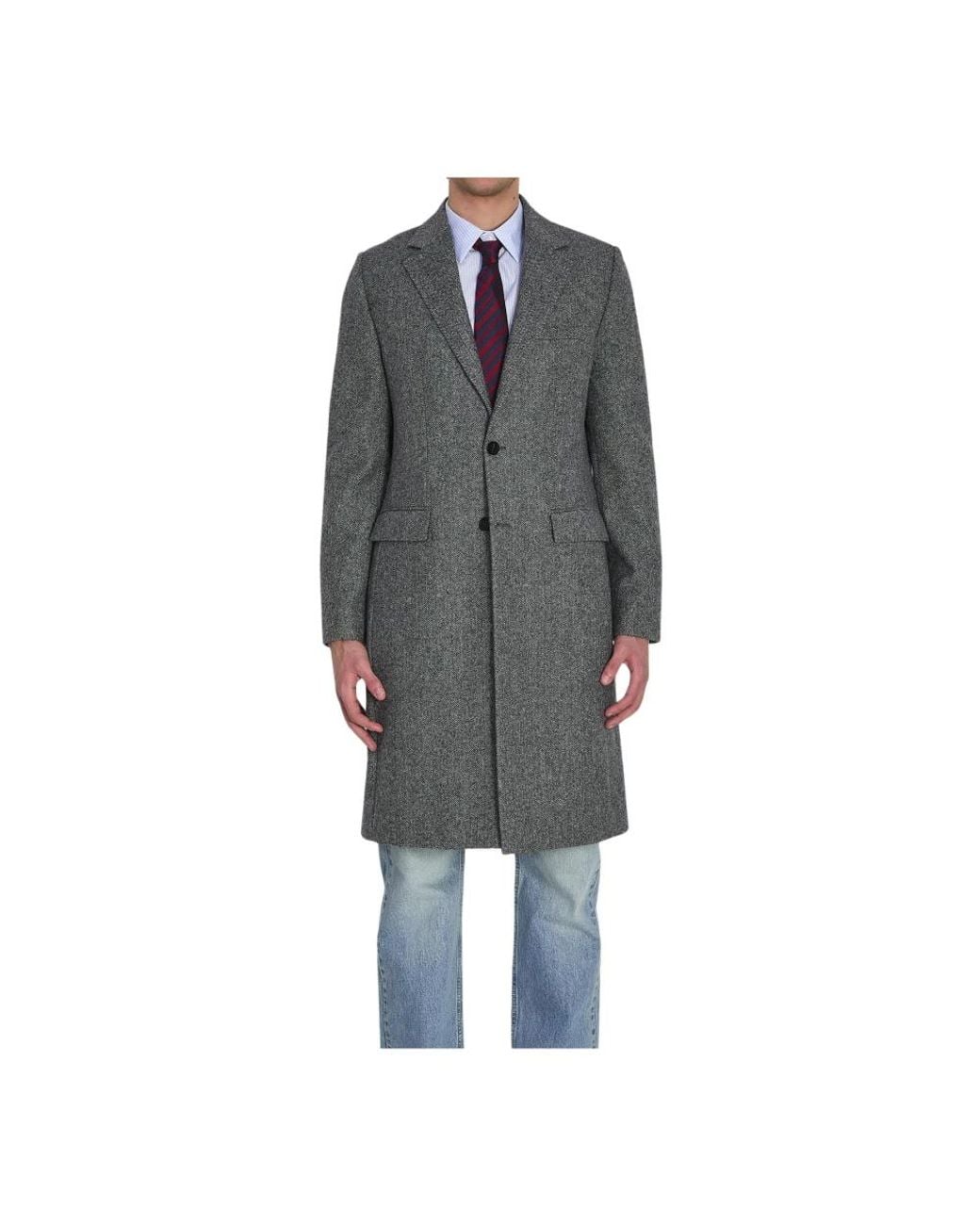 Dior Gray Single-Breasted Coats for men