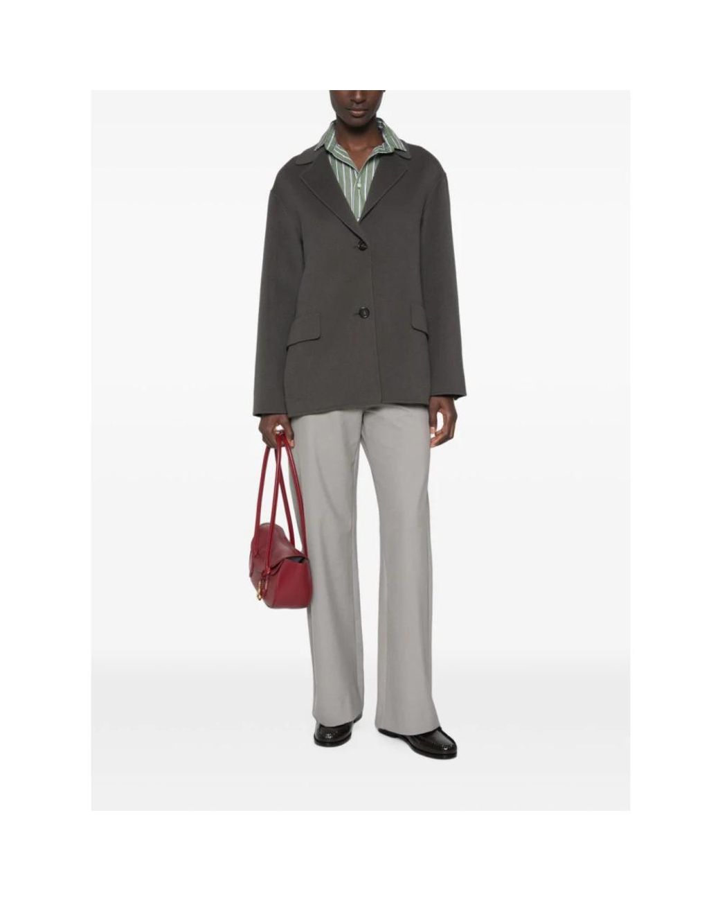 Max Mara Gray Straight Trousers