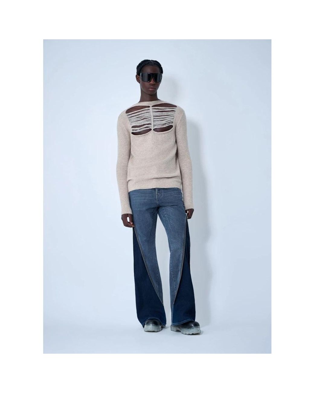 Rick Owens Blue Wide Jeans for men