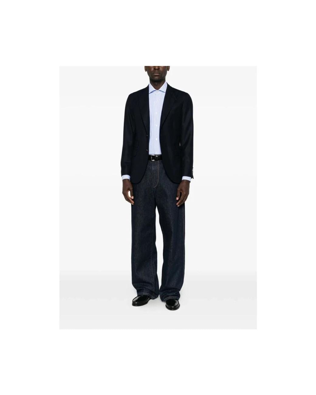 Barba Napoli Blue Formal Shirts for men